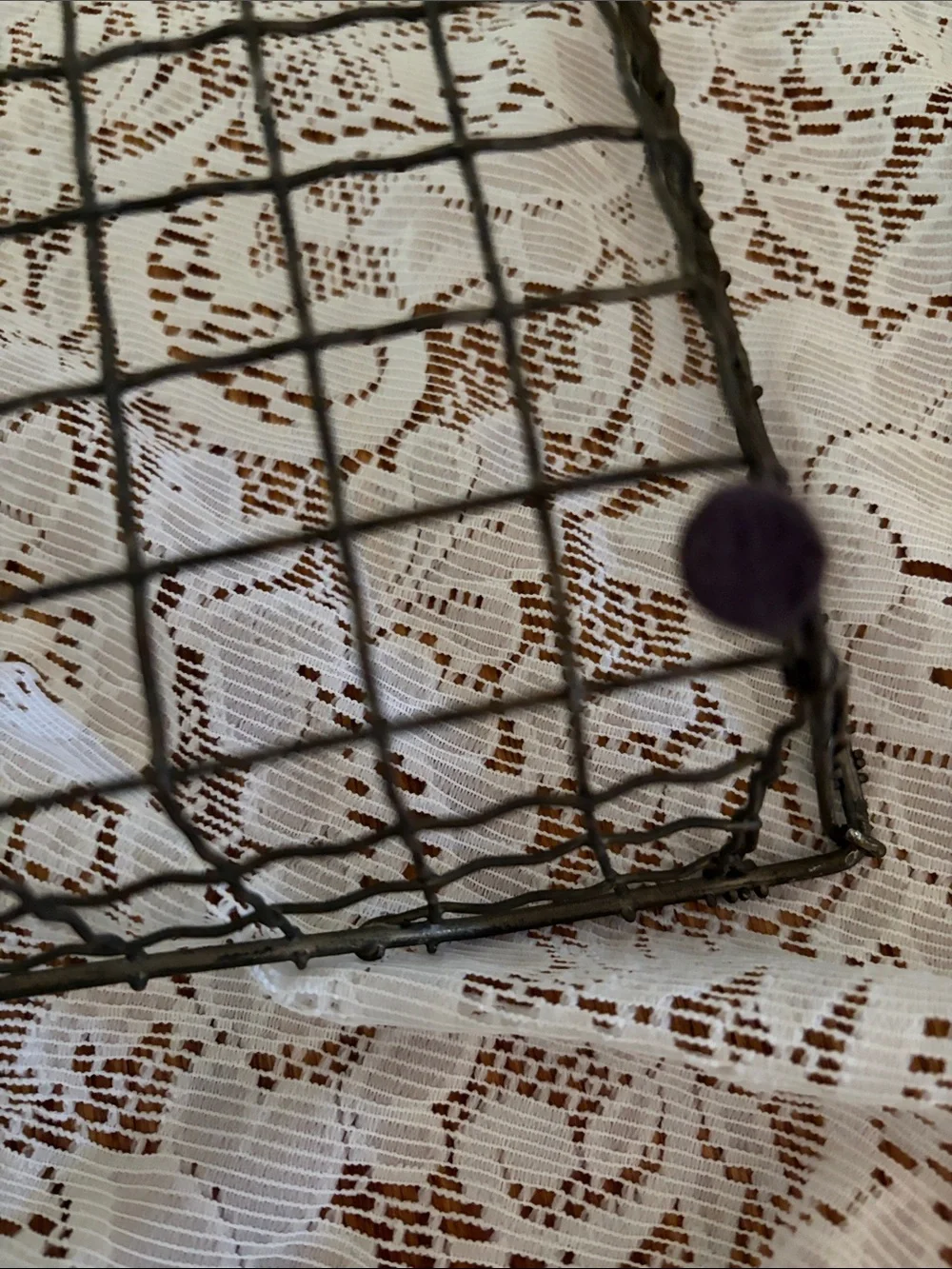 Vintage-Style Brown Wire Storage Basket - Home Accents